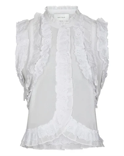 Neo Noir - Celia Ruffle Top - White